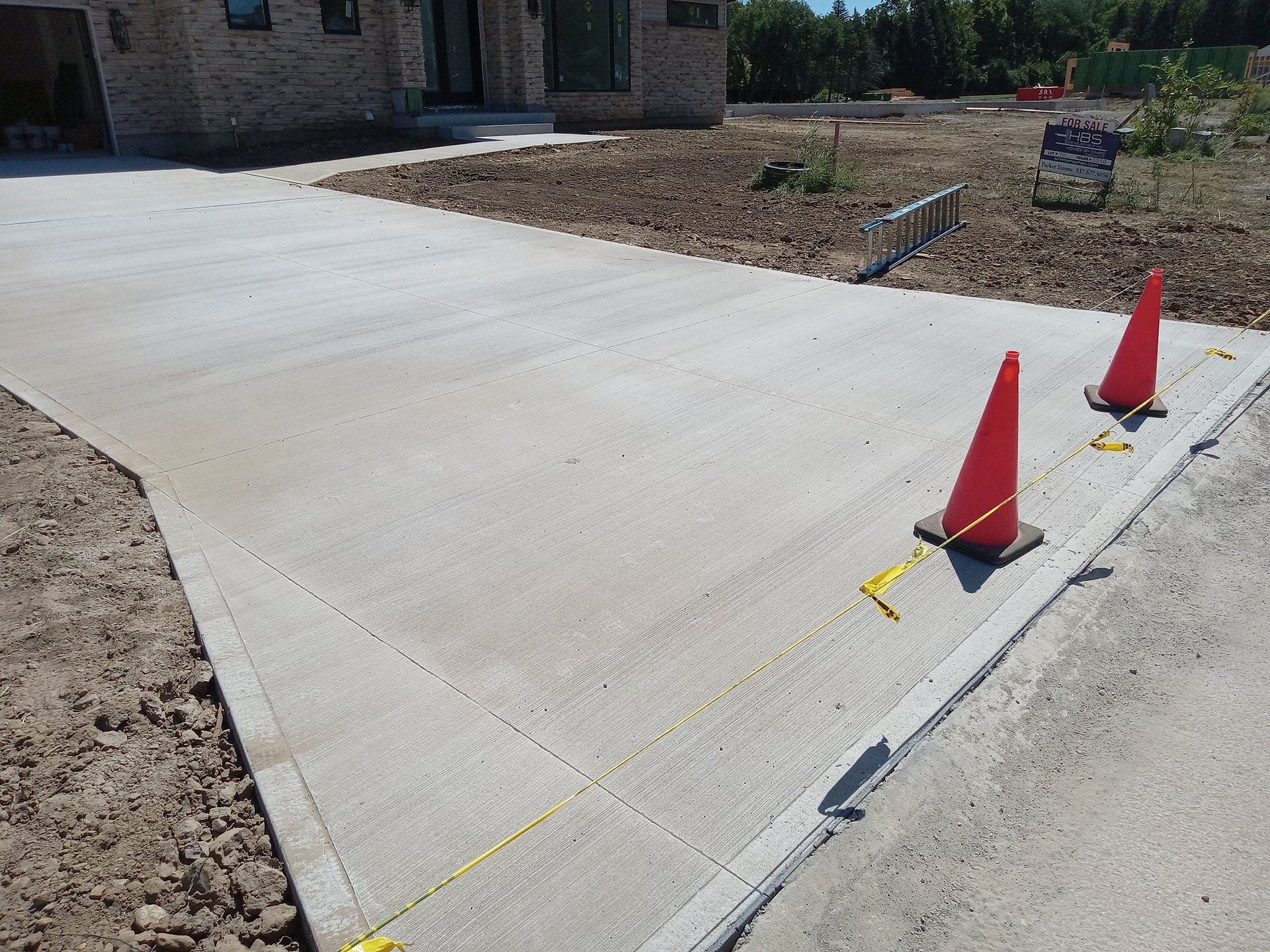 Concrete driveway construction